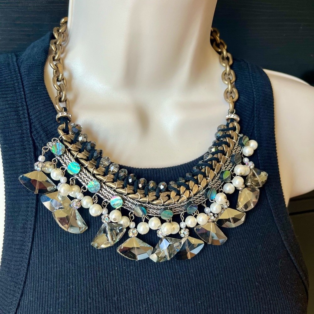 Zara statement bib necklace